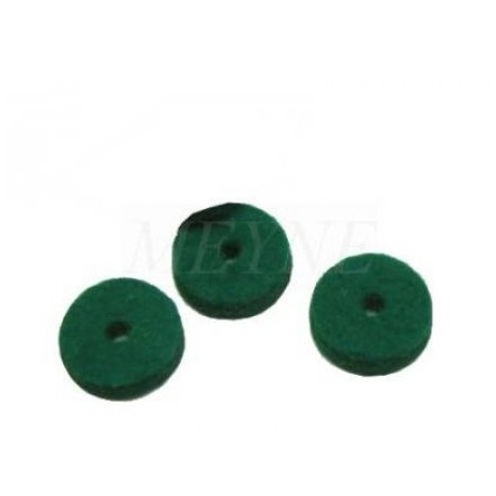 Mouches en feutre vert foncé d'enfoncement 5 mm (différentes quantités au choix)