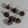 Boutons en caoutchouc marron 1 mm (différents coloris au choix)