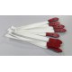 Lanières blanches, 70mm, patte rouge pointue