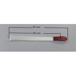 Lanières blanches, 90mm, patte rouge pointue