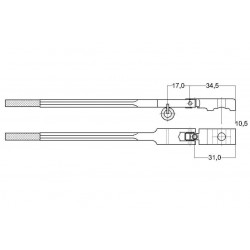 Manche Q S&S type Hamburg 10mm rouleaux réduit hêtre