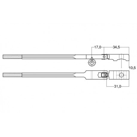 Manche Q S&S type Hamburg 10mm rouleaux réduit hêtre