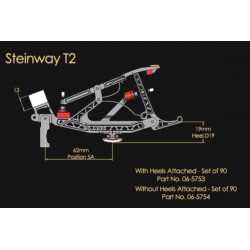 Chevalet pour piano à queue Steinway, talon collé