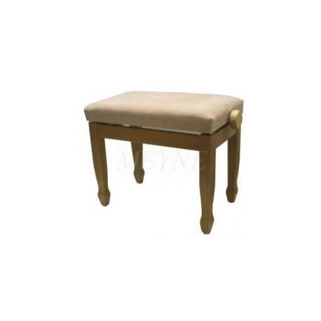 Banquette en chêne clair satiné avec dessus en velour beige