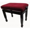 Banquette acajou foncé brillant avec dessus en velour rouge