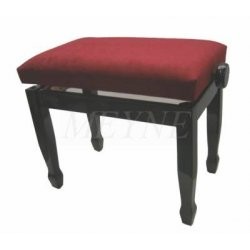 Banquette noire brillant avec dessus en velours rouge