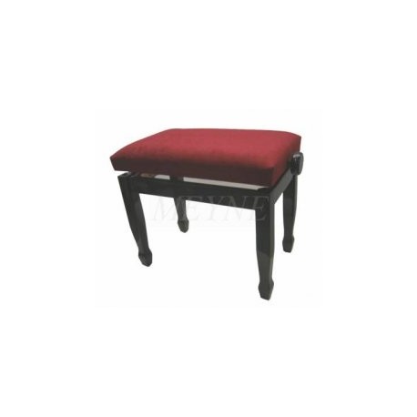Banquette noire brillant avec dessus en velour rouge