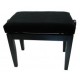 Banquette noire satiné avec dessus en velour noir