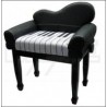 Banquette noire brillant avec dessus en skaï noir et blanc