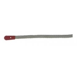 Lanières grises, 100 mm, patte rouge ronde
